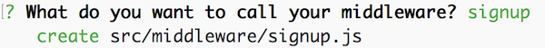 Generating the signup middleware